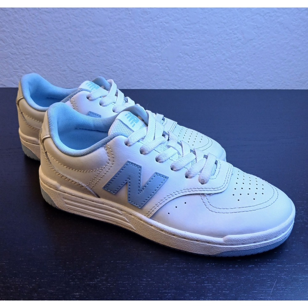 New Balance CT80 White Light Blue Leather Court Sneakers GSB80BLU Womens 5